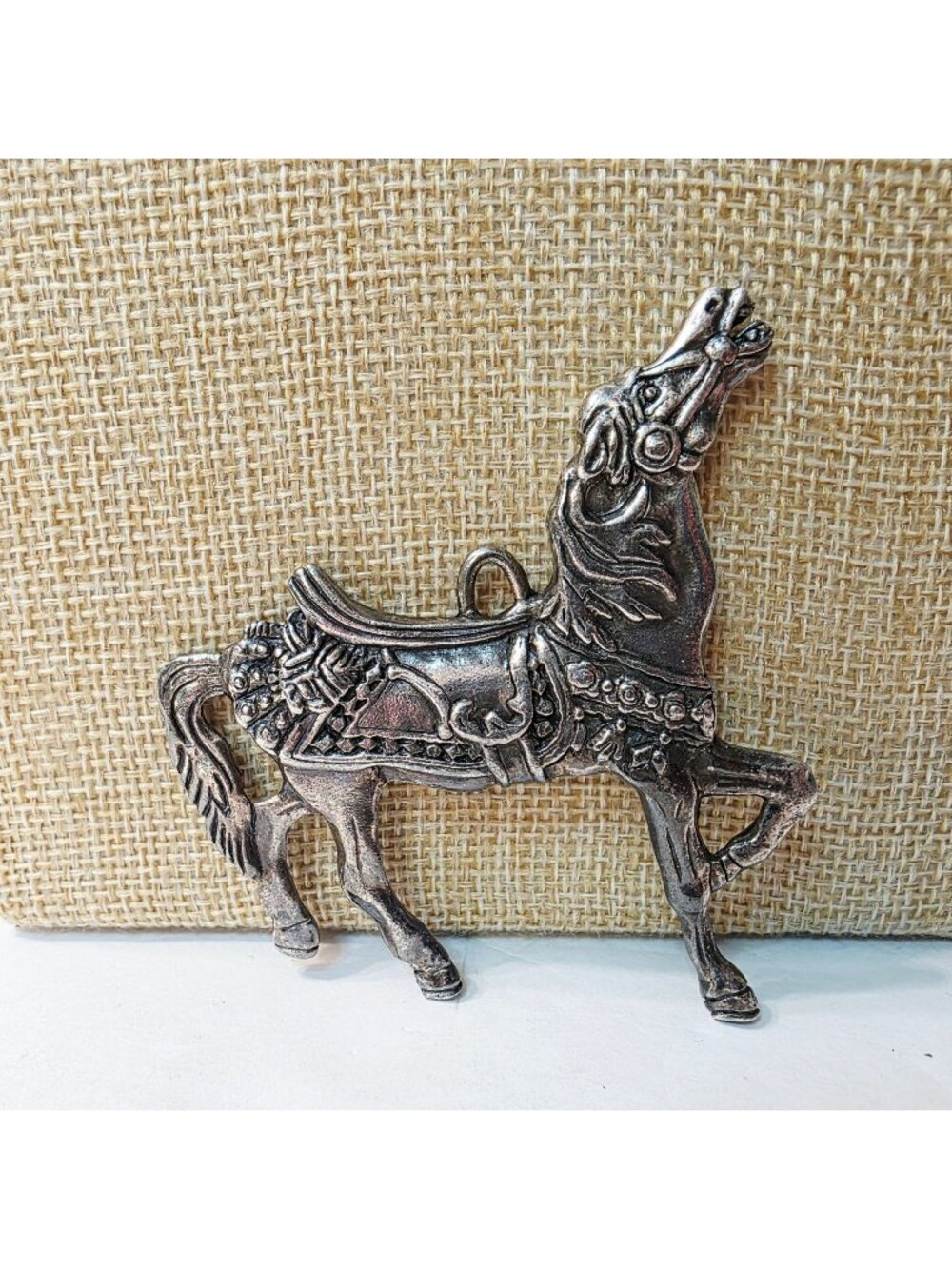 Vtg 7th Edition Silverplate Reed and Barton Carousel Horse Ornament